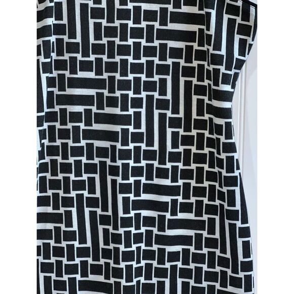 Tibi Dress Geometric Print Sleeveless Bodycon Fitted Dress Size 4 Crew Neckline - Picture 7 of 10